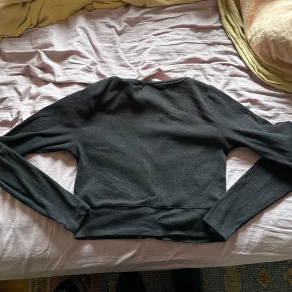 HomeStretch Rib V-Neck Waist Button Up - Picture 3 of 4